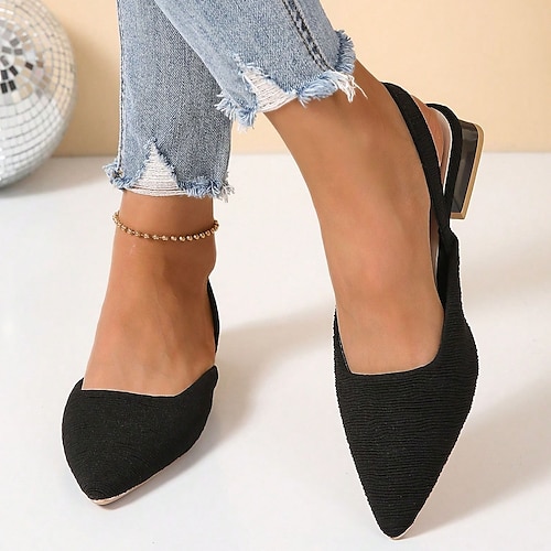 

Mulheres Sandálias Rasos Sandálias rasas Sandálias de calcanhar Sandálias Descalças Diário Caminhada Salto Baixo Salto Robusto Dedo Apontado Moda Elegante Clássico Caminhada Linho Microfibra Mocassim