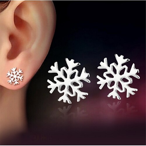 

Femme Boucles d'oreille Mode Noël Motif de flocon de neige Boucle d'oreille