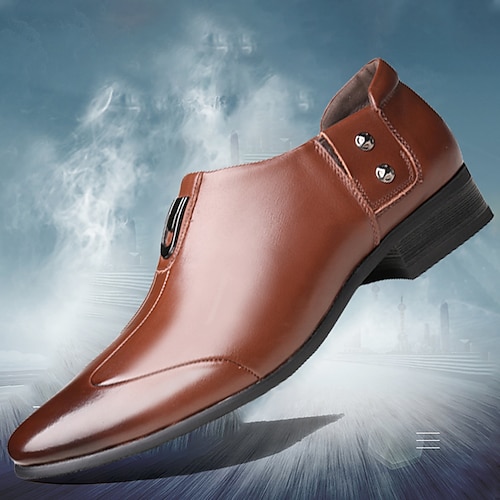 

Homens Mocassins e Slip-Ons Sapatos formais Sapatos de vestir Mocassins de couro Negócio Casual Ao ar livre Diário Couro Ecológico Respirável Confortável Antiderrapante Preto Marron Verão Primavera