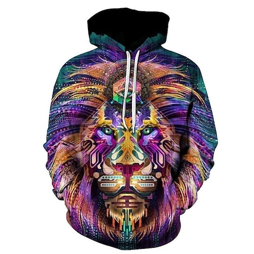 

Men's Pullover Hoodie Sweatshirt Purple Hooded Animal Graphic Prints Print Daily Sports 3D Print Streetwear Designer Basic Spring Fall Clothing Apparel Hoodies Sweatshirts