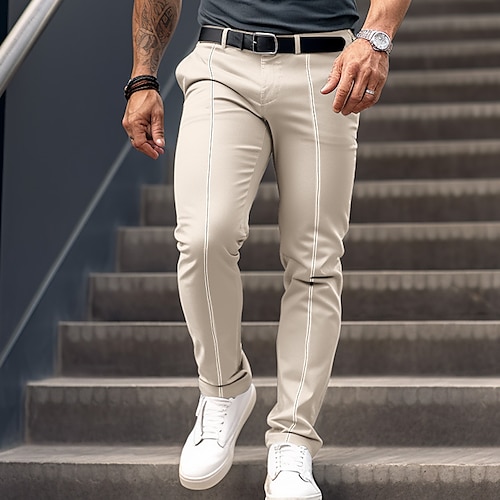 

Men's Trousers Chinos Summer Pants Casual Pants Front Pocket Color Block Comfort Breathable Casual Daily Holiday Fashion Basic Khaki Dark Gray