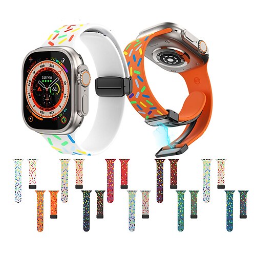 

Pulseira Esportiva Compatível com Pulseira Apple Watch 38mm 40mm 41mm 42mm 44mm 45mm 49mm Fecho Magnético Silicone pulseira de substituição para iwatch Series Ultra 8 7 SE 6 5 4 3 2 1