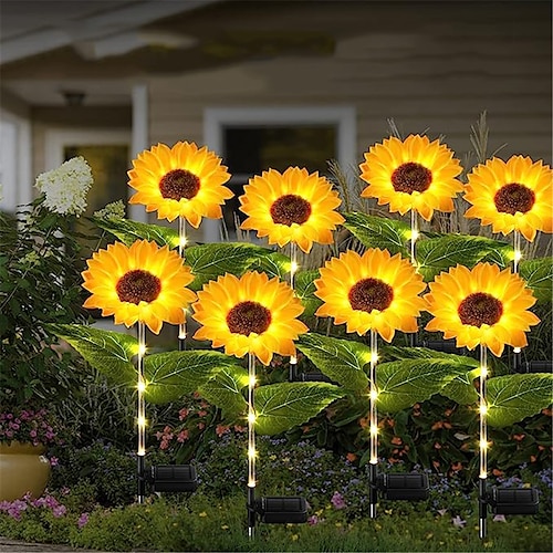 Solar-Sonnenblumen-LED-Leuchtmast, Hofsimulation, Pflanzenlampe