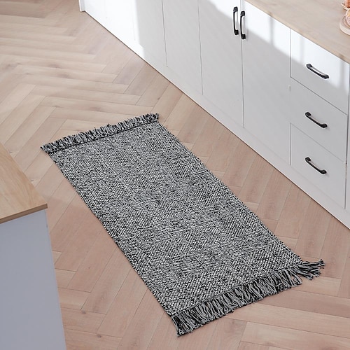 

sergé panaché coton gland tapis de sol style européen intérieur chevet tapis de sol chambre maison salon table basse tapis