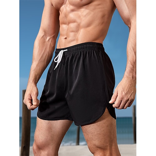 

Herren Aktiv Shorts Kurze Hosen Sommer-Shorts Strandshorts Kurze Hosen Kordelzug Elastische Taille Gerade geschnitten Glatt Komfort Atmungsaktiv Kurz Casual Täglich Festtage Leinen / Baumwoll Mischung