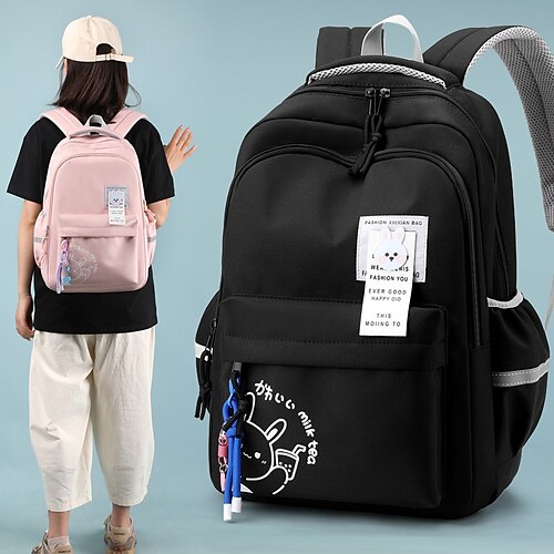 

mochila escolar mochila cartoon kawii multicolor para estudantes meninos meninas multifuncional resistente à água resistente ao desgaste poliéster oxford pano mochila escolar mochila 19 polegadas