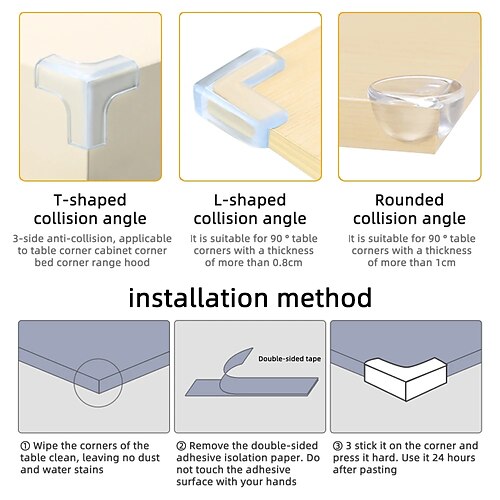 Children's anti-collision Angle transparent soft baby safe table