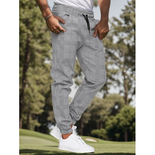 

Homme Pantalon de golf Jogging de golf Respirable Séchage rapide Evacuation de l'humidité Vêtements de golf Bas Cordon Poches latérales Plaid Printemps Automne Tennis Le golf Pickleball