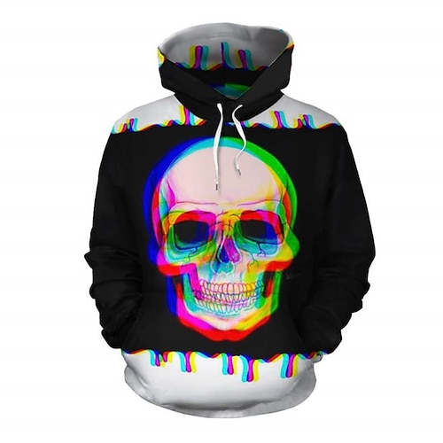 

Herren Hoodie Sweatshirt Kapuze Schwarz Mit Kapuze Totenkopf Motiv Grafik-Drucke Bedruckt Täglich Sport 3D-Druck Strassenmode Designer Basic Frühling Herbst Bekleidung Kapuzenpullover Sweatshirts