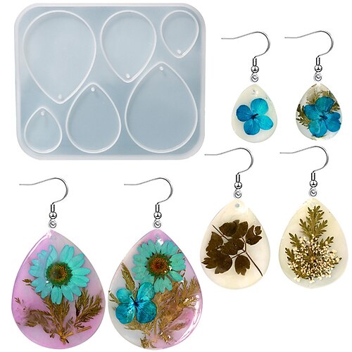 

moules en résine bijoux, boucles d'oreilles moules en silicone pour résine époxy, bijoux de bricolage moules en résine pour pendentif, boucles d'oreilles, collier, porte-clés