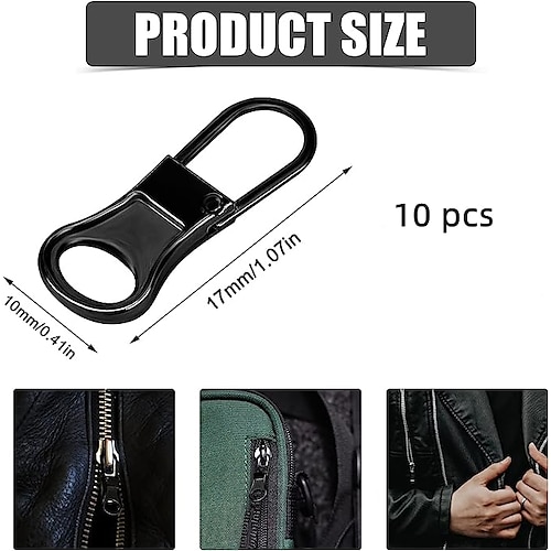 10PCS Zipper Tags zipper pull replacement Pull Sliders Zipper Parts