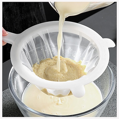 

Kitchen Ultra-Fine Nylon Mesh Strainer Food Yogurt Mesh Sieve Plastic Mesh Colander with Handle Mini Brine Shrimp Separation Net for Filtering Juice Juice Milk Honey