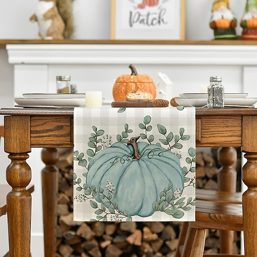 

camino de mesa de calabaza de acción de gracias otoño arpillera camino de mesa casa de campo interior de la mesa decoración de otoño bandera de mesa decoración para comedor weddig fiesta vacaciones