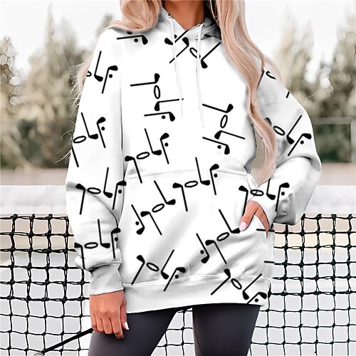 

Damen Golfkleidung Golf-Hoodie Golfpullover Atmungsaktiv Schnelltrocknend Mit Taschen Langarm Golfbekleidung Golfkleidung Regular Fit Bedruckt Frühling Herbst Tennis Golfspiel Pickleball