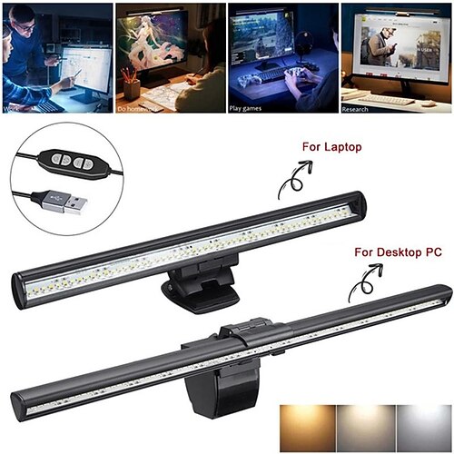 

Screen LED Bar Desk Lamp PC Computer Laptop Screen Hanging Light Table Lamp Office Study Reading Light for Office Playing Games