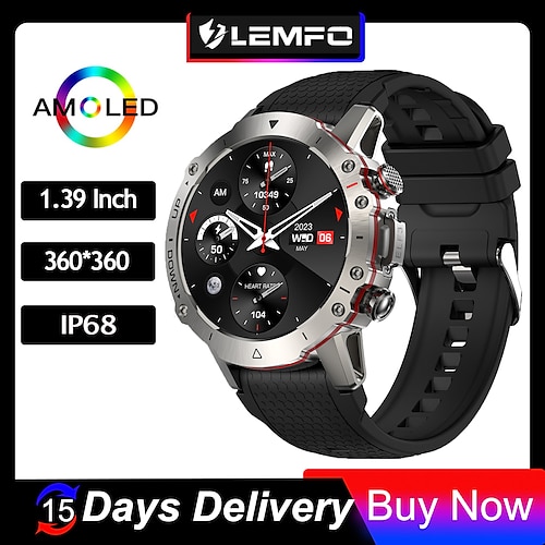 

Reloj inteligente lemfo elf3 de 1,39 pulgadas, reloj inteligente para correr, podómetro bluetooth, recordatorio de llamadas, rastreador de actividad, compatible con Android, ios, mujeres, hombres,