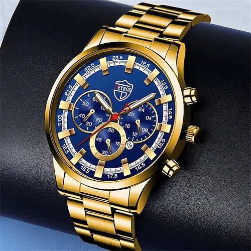 

Men Quartz Watch Fashion Business Wristwatch Luminous Calendar Waterproof Alloy Watch