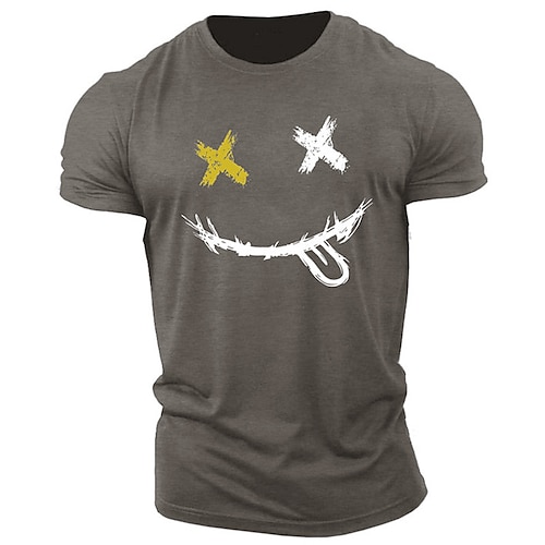 

Мужская футболка из 100% хлопка с принтом улыбки и графикой, забавная рубашка с коротким рукавом, удобная повседневная футболка, уличная уличная летняя дизайнерская одежда