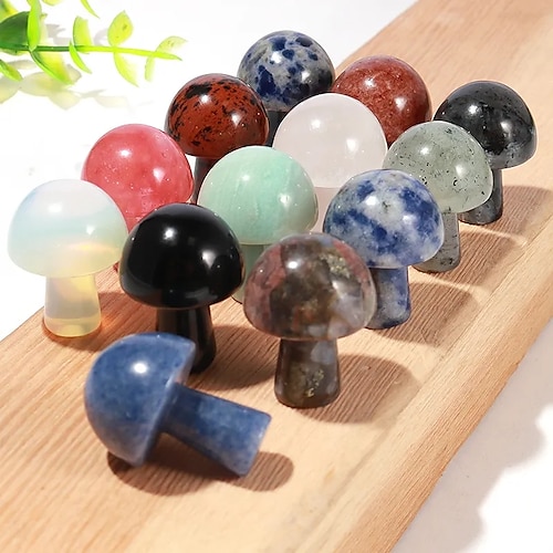 

5 uds mini estatuilla de piedras preciosas de setas piedras naturales artesanías talladas decoración cuarzo curativo estatua de cristal al por mayor a granel