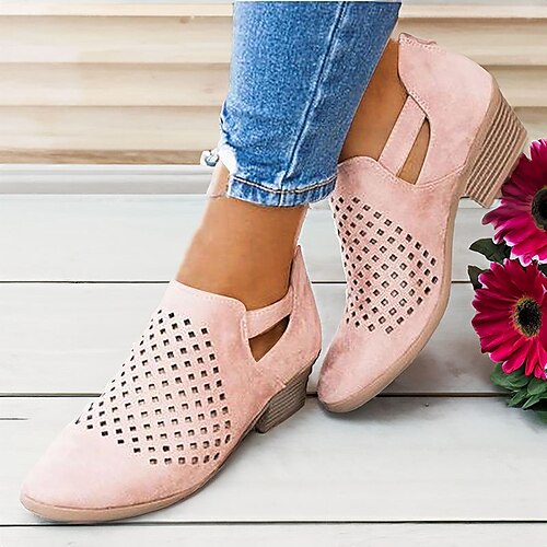 

Femme Chaussures à Talons Sandales Chaussures de confort Grandes Tailles Bureau du quotidien Eté Fermeture Talon Bottier Bout rond Rétro Vintage Confort Minimalisme Faux Cuir Fermeture Couleur unie