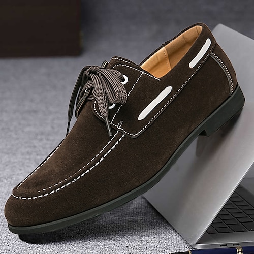 

Hombre Oxfords Calzado de Barco Zapatos de cuadros de estilo británico Zapatos Confort Tallas Grandes Vintage Casual Británico Diario Oficina y carrera Ante Transpirable Cómodo Negro Amarillo Marrón