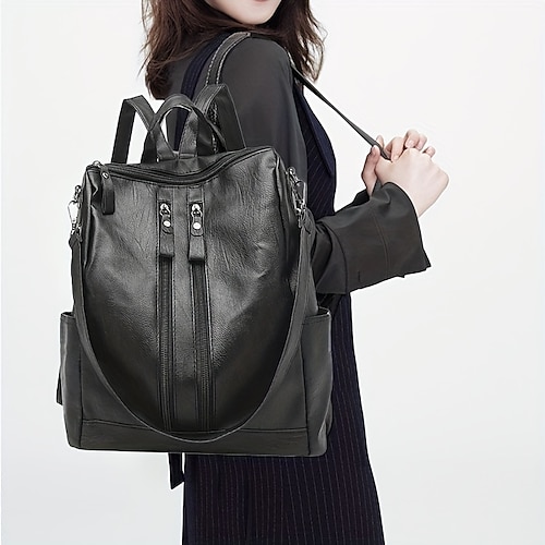 

Утолщенный мужской и женский модный рюкзак в стиле ретро, противоугонная кожаная сумка через плечо, женский большой вместительный рюкзак для путешествий, рюкзак для девочек