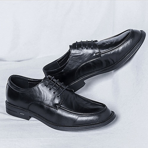 

Herren Outdoor Formale Schuhe Lederschuhe Geschäftlich Klassisch Hochzeit Büro Karriere Leder Rutschfest Verschleißfestigkeit Schwarz Frühling Herbst