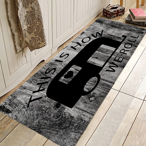 

Rug Runner Colour Stripe Floor Mat Door Mat Hallway Carpets Area Rugs Washable for Bedroom Living Room Kitchen Bathroom Anti-Slip Floor Mats Wood lines