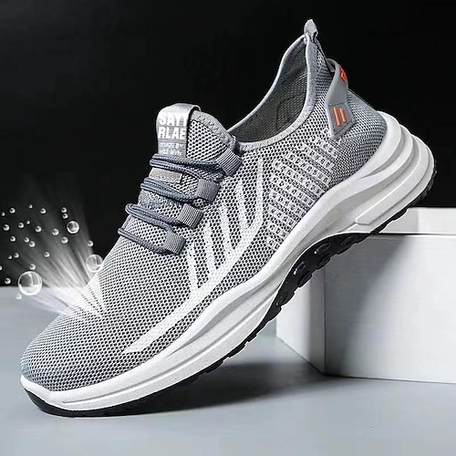 

Men's Sneakers Casual Shoes Sporty Look Flyknit Shoes Sporty Vintage Casual Outdoor Daily Running Shoes Basketball Shoes Hiking Shoes Tissage Volant Breathable Comfortable Slip Resistant Black Grey
