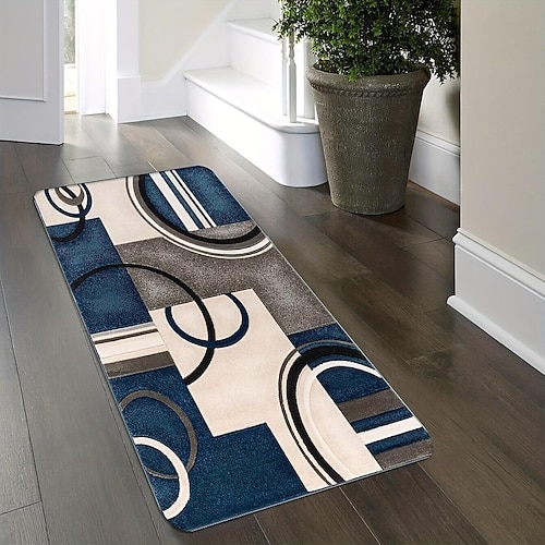 

géométrique bleu gris cuisine tapis tapis antidérapant intérieur extérieur tapis chambre décor salle de bain tapis entrée tapis porte paillasson