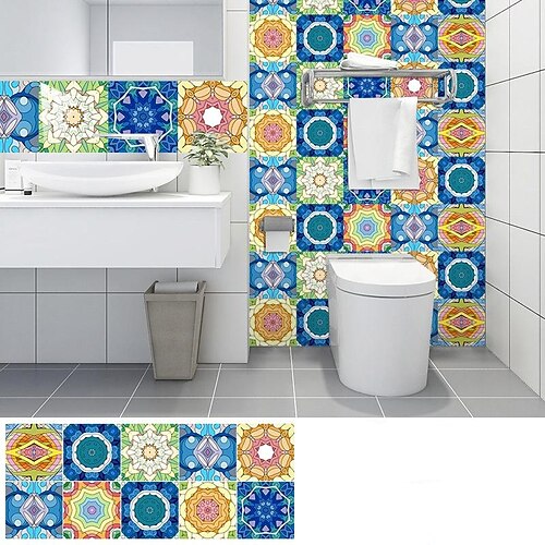 

40 estilo retrô, sala de estar, banheiro, renovação, decoração, azulejos decorativos, à prova d'água, adesivos autoadesivos, 10 peças