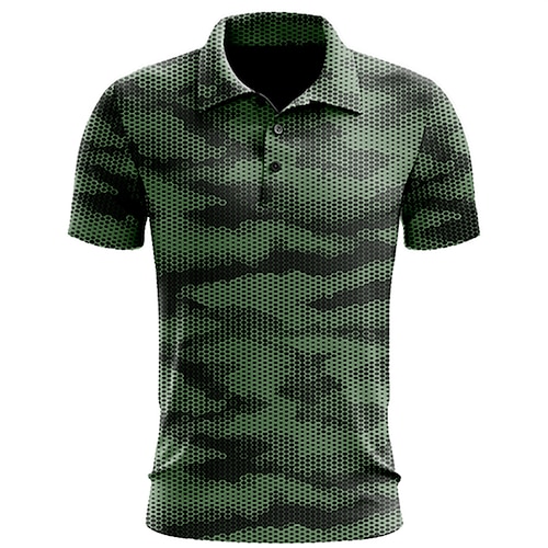 

Homens Camisa polo de caminhada Camisa de golfe Pólo de botões Respirável Secagem Rápida Pavio Humido Manga Curta Vestuário de golfe Roupas de golfe Normal Poá Tintura Tie Dye Cores Gradiente Verão