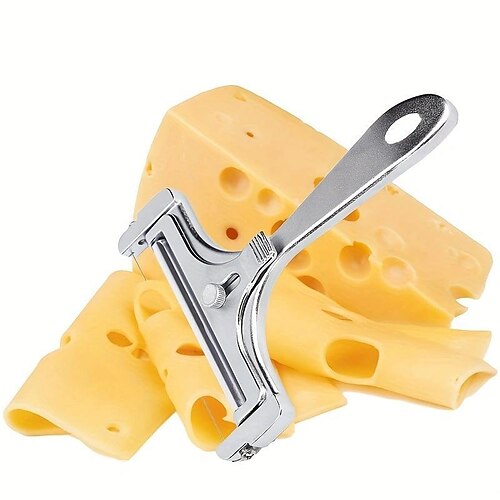 

Trancheuse à fromage en fil d'acier inoxydable 1 pc, coupe-fromage à épaisseur réglable pour outil de cuisine pour fromages à pâte molle et semi-dure