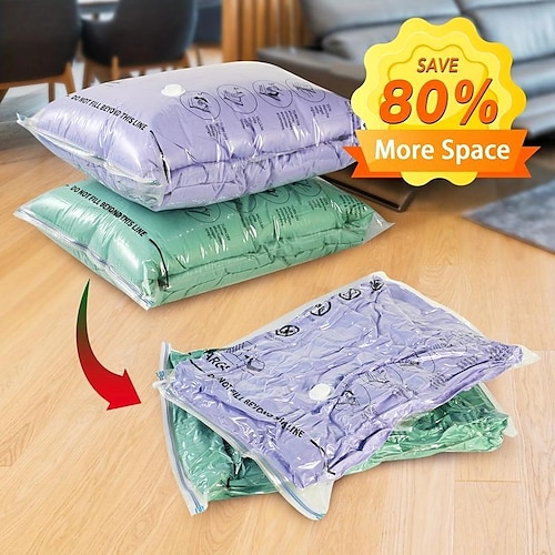 2pcs Vacuum Storage Bags, Space Saver Vacuum Seal Storage Bags Sealer Bags  For Clothes, Clothing, Bedding, Comforter, Blanket 2023 - US $5.49