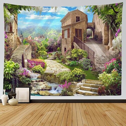 

jardin thème suspendu tapisserie mur art paysage grande tapisserie murale décor photographie toile de fond couverture rideau maison chambre salon décoration