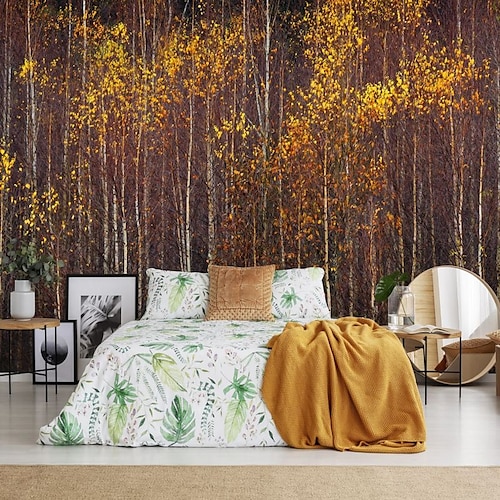 

Papel tapiz de paisaje otoñal, mural de bosques otoñales, adhesivo para revestimiento de paredes, adhesivo extraíble de pvc/vinilo, autoadhesivo, decoración de pared requerida para sala de estar,