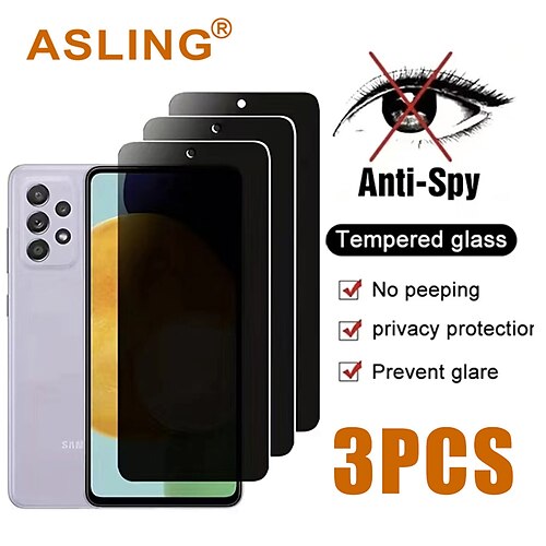 

3 protectores de pantalla antiespía de cubierta completa para samsung galaxy a10/a12/a13/a14/a20/a21/a22 4g/a22 5g/a23/a24/a30/a31/a32 4g/a32 5g/a33/a34/a50/a51 /a52/a53/a54/a70/a71/a72/a73/s20