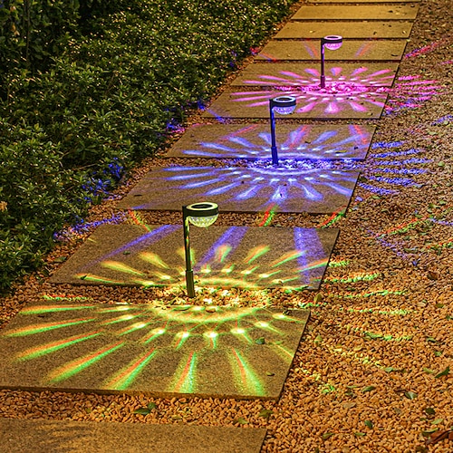 

2 pçs luz solar ao ar livre à prova d'água gramado rgb mudança de cor plug-in luzes do jardim villa pátio passarela decoração da paisagem