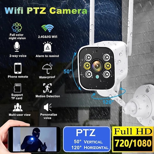 

5G Wireless WiFi IP-Kamera 1080p Vollfarb-Nachtsicht Zwei-Wege-Sprachüberwachung Sicherheitskamera Speed Dome PTZ Netcam