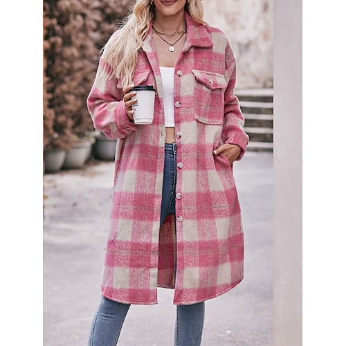 

Damen Freizeitjacke Outdoor Strasse Alltagskleidung Herbst Winter Lang Mantel Regular Fit Windundurchlässig warm halten Atmungsaktiv Zeitgenössisch Brautkleider schlicht Modisch Jacken Langarm