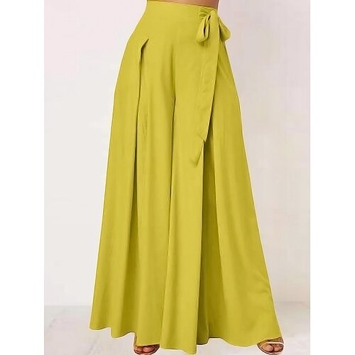 

Femme Ample Pantalon Noir Jaune Taille haute Mode Vêtement de rue Plein Air du quotidien Usage quotidien Toute la longueur Confort Plein S M L XL 2XL