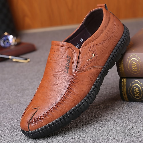 

Homme Mocassins et Slip On Entreprise Décontractées du quotidien Bureau et carrière Polyuréthane Confortable Antidérapantes Noir Marron Printemps Automne