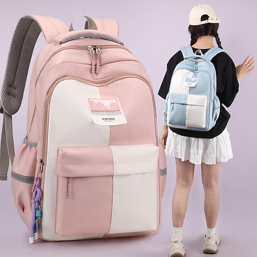 

Mochila Escolar Kawii Colorido para Estudante Rapazes Meninas Multi funções Resistente ao Desgaste Respirável Poliéster Tecido Oxford O saco da escola Mochila Bolsa 21 polegada