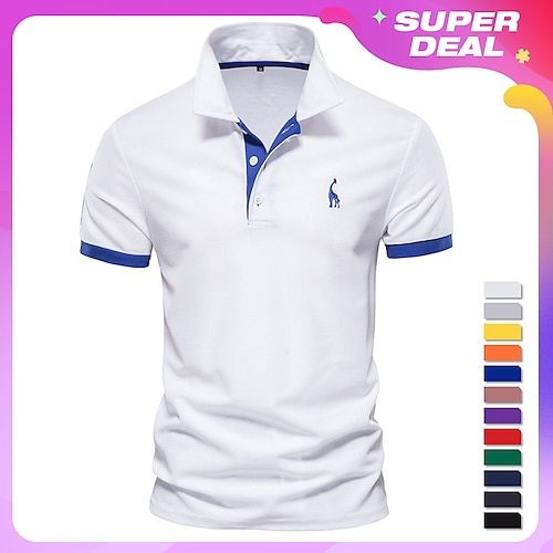 

Homme T-shirt POLO Chemise de golf Polo boutonné Respirable Evacuation de l'humidité Doux Top Standard Couleur unie Eté Le golf Extérieur