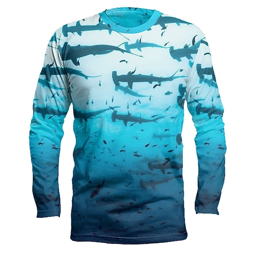 

Homens Camisa de pesca Exterior Manga Longa Proteção UV Respirável Secagem Rápida Leve Redutor de Suor Blusas Verão Primavera Ao ar livre Pesca Acampar e Caminhar Cinzento Escuro Azul Verde