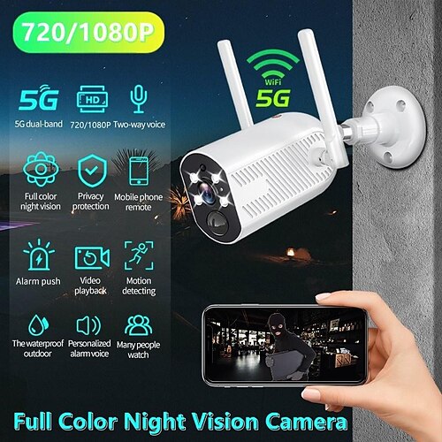 

HD 1080p/720p 5g wifi caméra ip caméra réseau sans fil 4 lumières vision nocturne infrarouge ip66 étanche cctv ir extérieur surveillance netcam suivi automatique vision nocturne couleur en temps réel