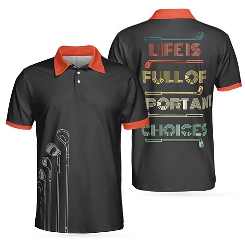 

Herren poloshirt Golfhemd Geknöpftes Poloshirt Atmungsaktiv Schnelltrocknend Feuchtigkeitsableitung Kurzarm Golfbekleidung Golfkleidung Regular Fit Bedruckt Sommer Tennis Golfspiel Pickleball