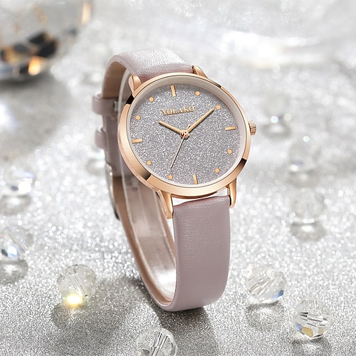 

Damen Quarz uhr Minimalistisch Lässige Uhr WASSERDICHT PU - Leder Beobachten
