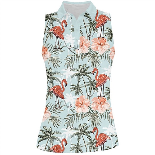 

Mujer Camisas de polo Camiseta de golf Polo con botones Transpirable Secado rápido Dispersor de humedad Sin Mangas Ropa de golf ropa de golf Ajuste regular Flamenco Verano Tenis Golf pepinillo
