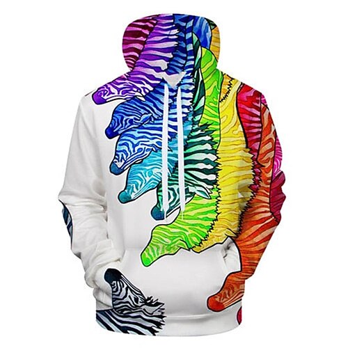 

Homens Moletom com capuz Arco-íris Com Capuz Animal Estampas Abstratas Imprimir Diário Esportes Impressão 3D Roupa de rua Designer Básico Primavera Outono Roupa Moletons Moletons